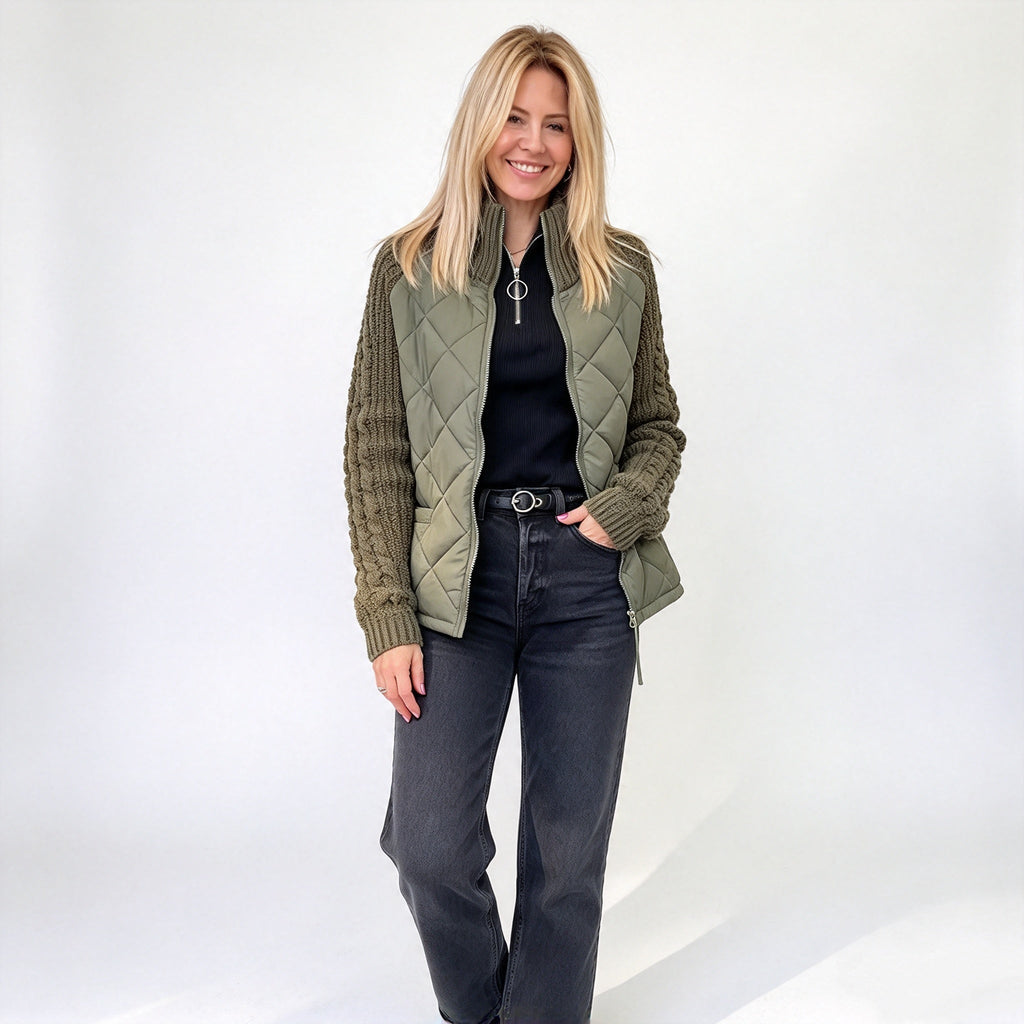 💡 Women's Knit Patchwork Puffy Jacket – Hazel Avenue