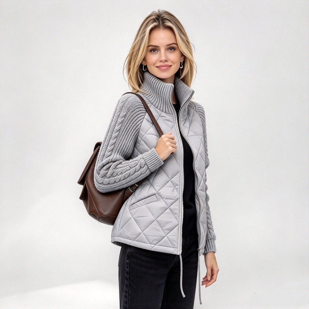 💡 Women's Knit Patchwork Puffy Jacket – Hazel Avenue