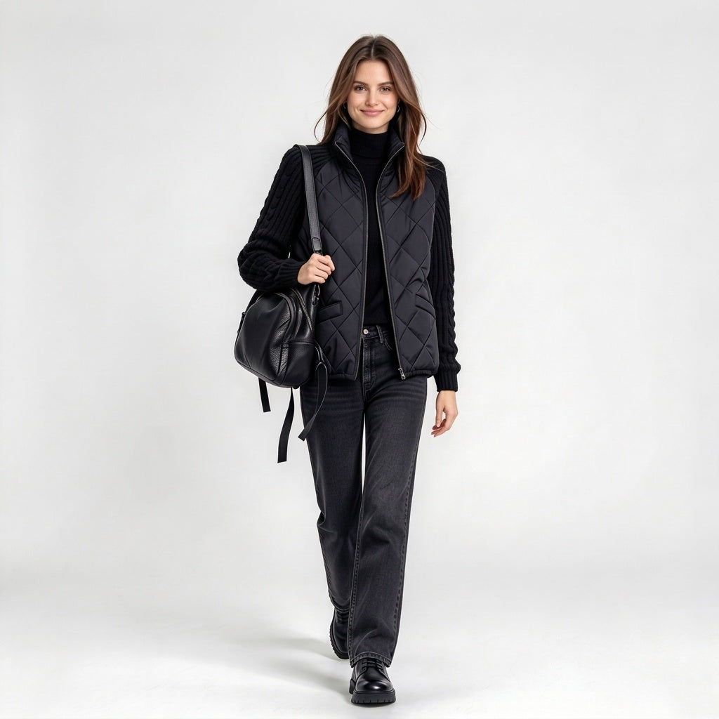💡 Women's Knit Patchwork Puffy Jacket – Hazel Avenue