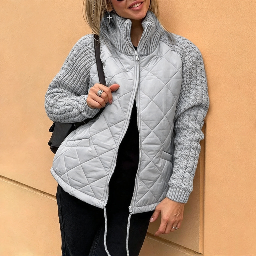 💡 Women's Knit Patchwork Puffy Jacket – Hazel Avenue